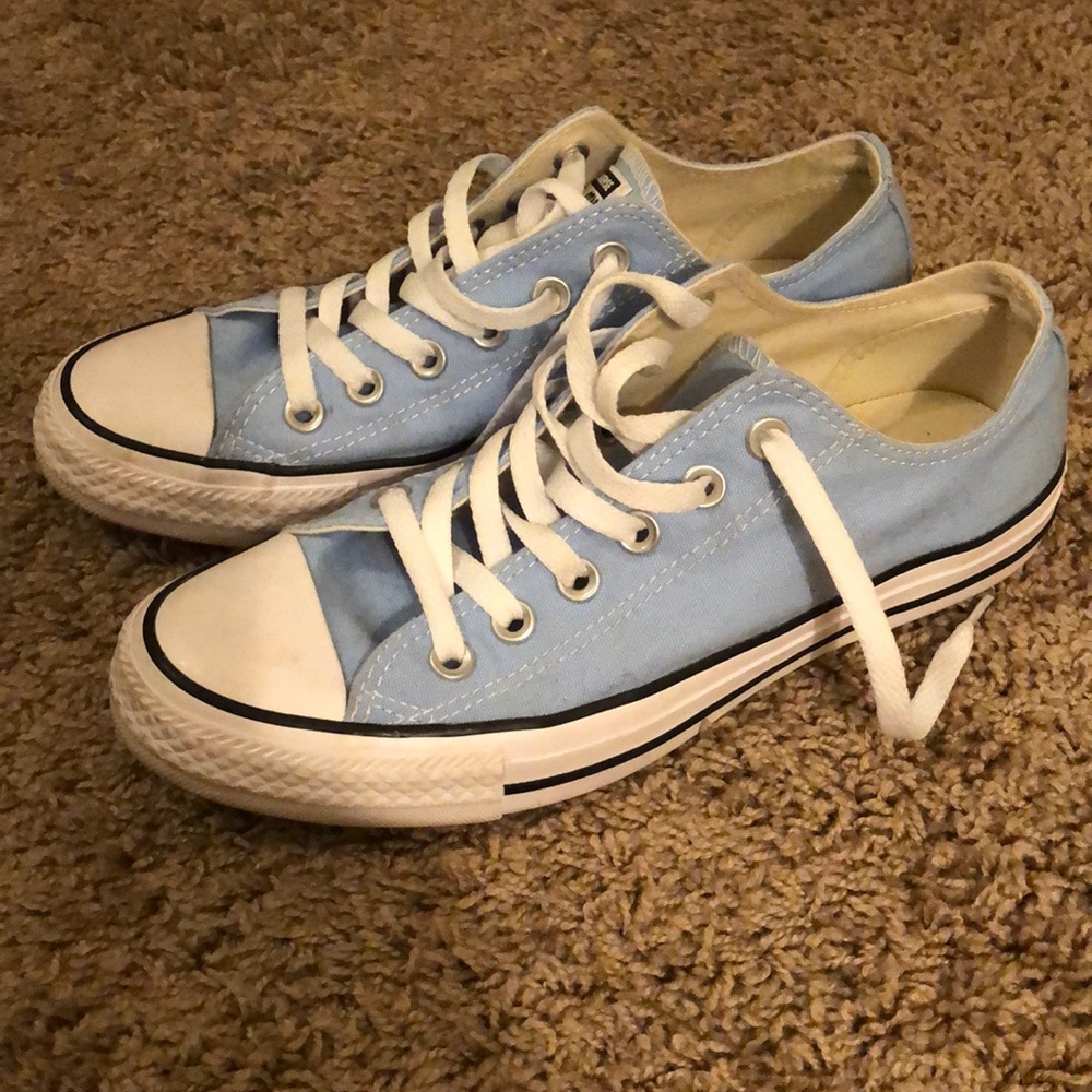 Baby Blue Converse Allstars Shoes Size 8